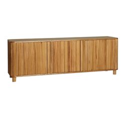 Szafka RTV z drewna paulowni w kolorze naturalnym, 160 x 40 x 56 cm | Skagen