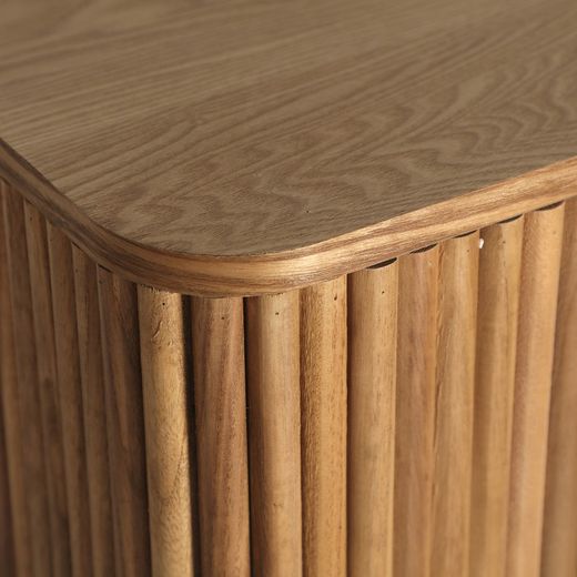 Szafka RTV z drewna paulowni w kolorze naturalnym, 160 x 40 x 56 cm | Skagen