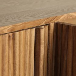 Szafka RTV z drewna paulowni w kolorze naturalnym, 160 x 40 x 56 cm | Skagen