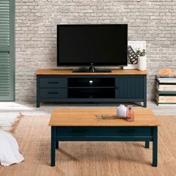 Set of TV cabinet and coffee table | MIRANDA Blue