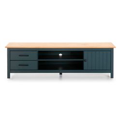 Conjunto de salón compuesto por mueble TV, aparador de 150 cm y mesa de centro en color azul | Miranda
