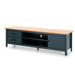 Conjunto de salón compuesto por mueble TV, aparador de 150 cm y mesa de centro en color azul | Miranda