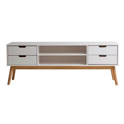 Komplettes Wohnzimmer in Weißkiefernholz, 3-teilig