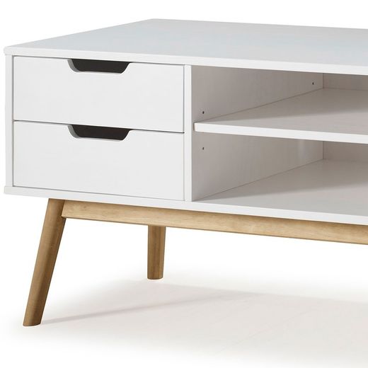 Komplettes Wohnzimmer in Weißkiefernholz, 3-teilig