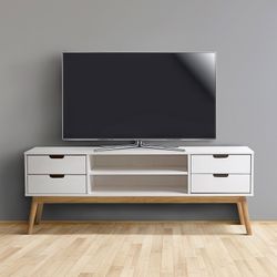 Komplettes Wohnzimmer in Weißkiefernholz, 3-teilig