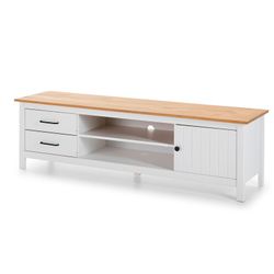 Living room set consisting of a TV stand and coffee table in white | Miranda