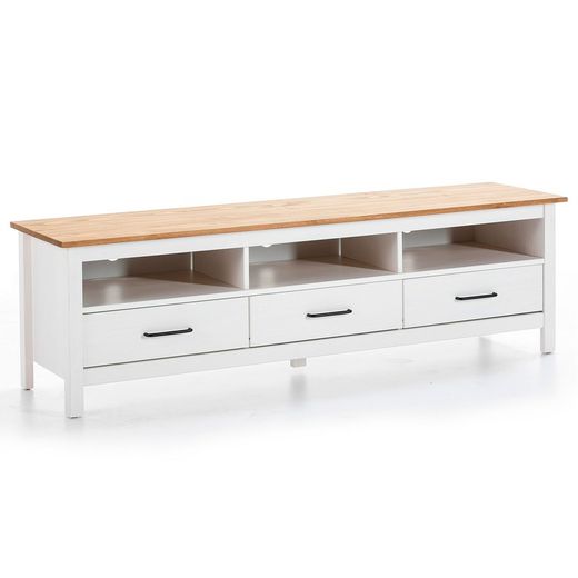 Mueble de tv de madera de pino blanco