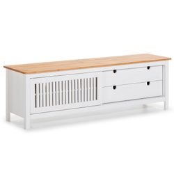 White pine wood TV cabinet, 158 x 40 x 49.6 cm | Bruna