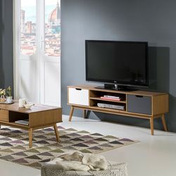 Mångfärgat TV-skåp i furu, 140 x 40 x 52,5 cm | Cusco