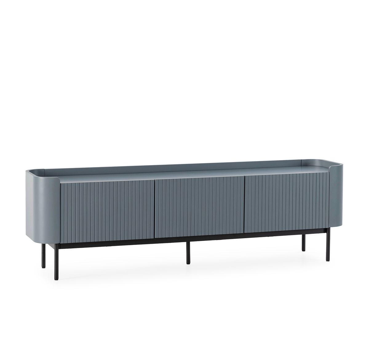 Mueble TV de madera en azul, 180 x 40 x 55 cm | Willa