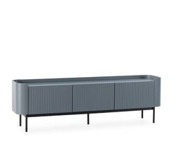 Wooden TV stand in blue, 180 x 40 x 55 cm | Willa