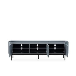 Wooden TV stand in blue, 180 x 40 x 55 cm | Willa