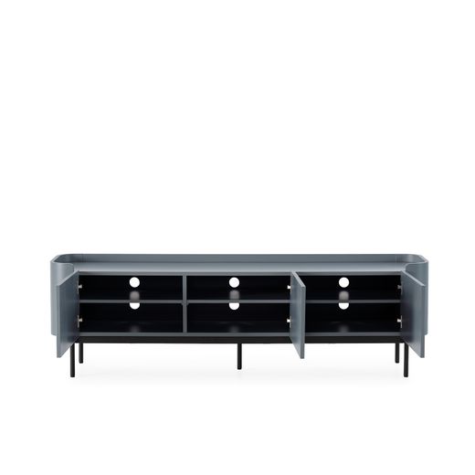 Wooden TV stand in blue, 180 x 40 x 55 cm | Willa