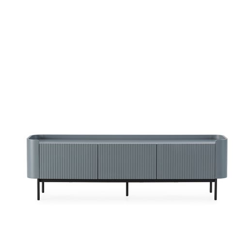 Wooden TV stand in blue, 180 x 40 x 55 cm | Willa