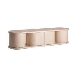 Mueble TV de madera en beige, 220 x 54 x 51 cm | Kharj