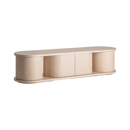 Mueble TV de madera en beige, 220 x 54 x 51 cm | Kharj