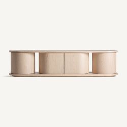 Mueble TV de madera en beige, 220 x 54 x 51 cm | Kharj