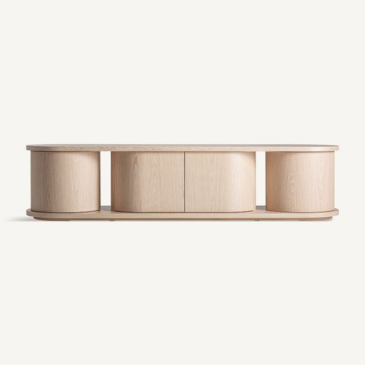 Mueble TV de madera en beige, 220 x 54 x 51 cm | Kharj