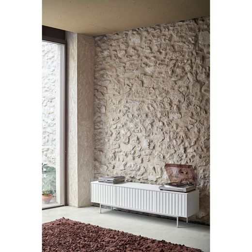 White wooden TV cabinet, 180 x 40 x 52 cm | Sierra