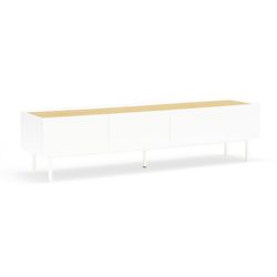Wooden TV stand in white and oak, 180 x 40 x 45 cm | Arista