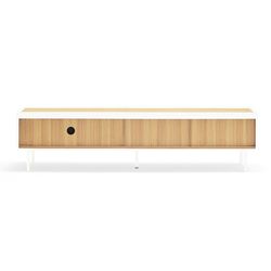 Wooden TV stand in white and oak, 180 x 40 x 45 cm | Arista