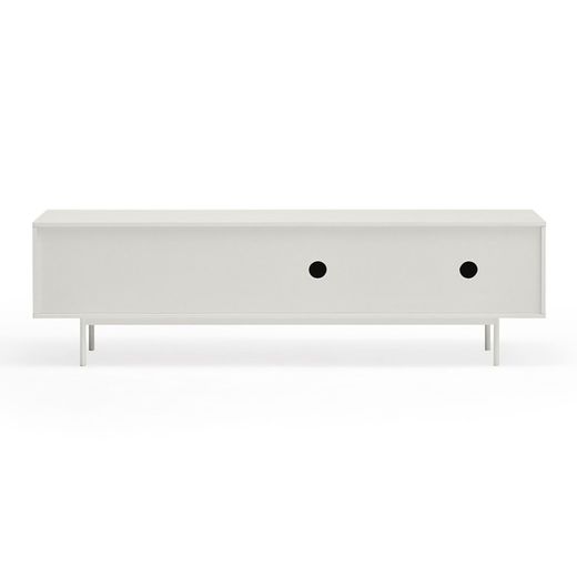 Wooden TV stand in white and light oak, 180 x 40 x 52 cm | Sierra