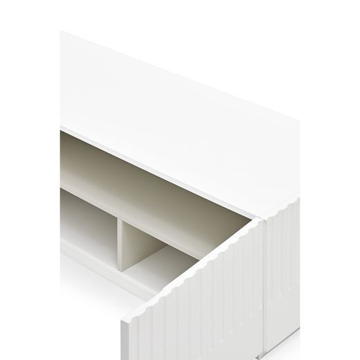 White and cream wooden TV cabinet, 180 x 46 x 42 cm | Doric