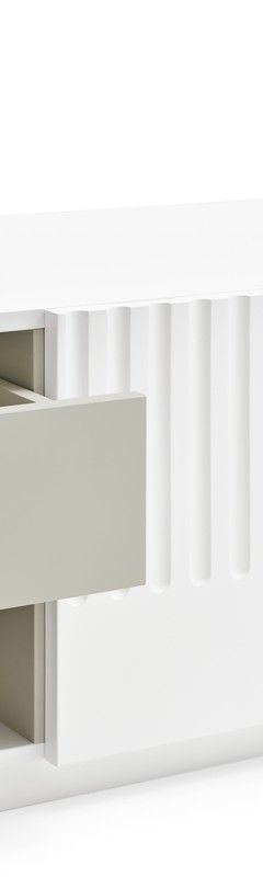 White and cream wooden TV cabinet, 180 x 46 x 42 cm | Doric