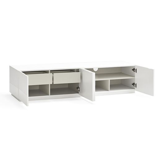 White and cream wooden TV cabinet, 180 x 46 x 42 cm | Doric
