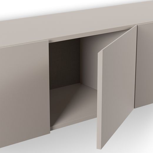 Cream-colored wooden TV stand, 180 x 35 x 38 cm | Daroca