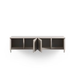 Cream-colored wooden TV stand, 180 x 35 x 38 cm | Daroca