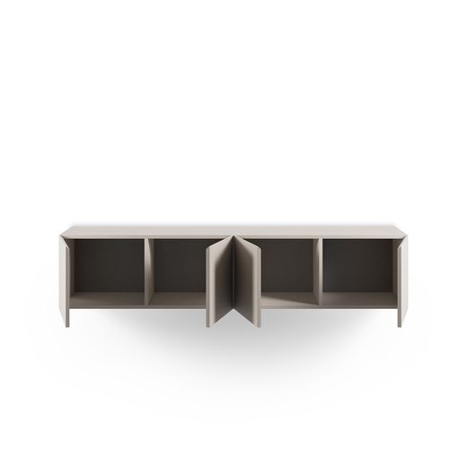 Cream-colored wooden TV stand, 180 x 35 x 38 cm | Daroca