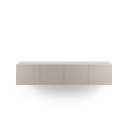 Cream-colored wooden TV stand, 180 x 35 x 38 cm | Daroca