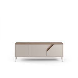 TV stand in cream and oak wood, 150 x 35 x 55 cm | Lilou