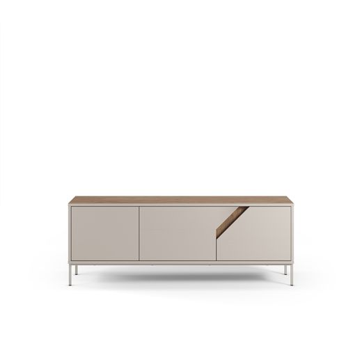 TV stand in cream and oak wood, 150 x 35 x 55 cm | Lilou