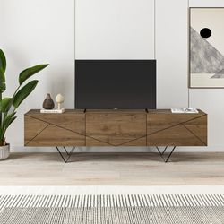 TV-skåp i trä i valnötsfärg, 160 x 37 x 42,8 cm | Connie