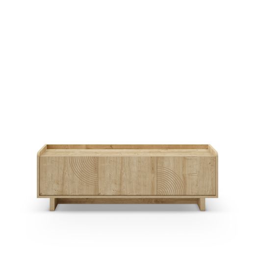 Wooden TV stand in oak color, 140 x 40 x 45 cm | Daira