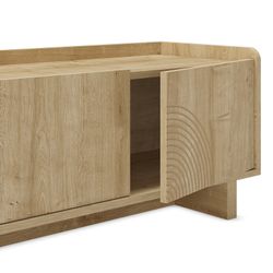 Wooden TV stand in oak color, 140 x 40 x 45 cm | Daira