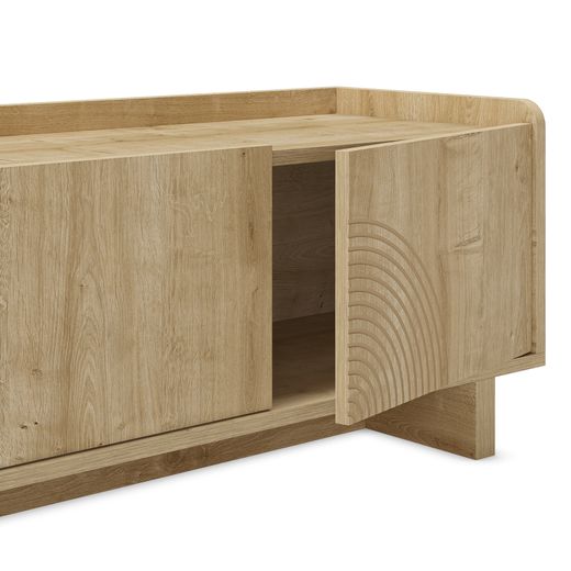 Wooden TV stand in oak color, 140 x 40 x 45 cm | Daira