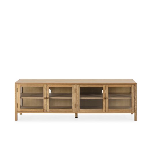Wooden TV stand in oak color, 160 x 40 x 50 cm | Ceci