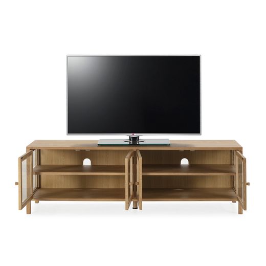 Wooden TV stand in oak color, 160 x 40 x 50 cm | Ceci