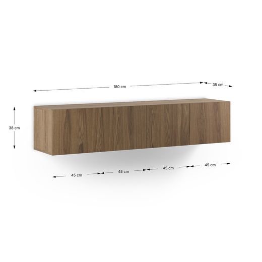 Wooden TV stand in oak color, 180 x 35 x 38 cm | Daroca