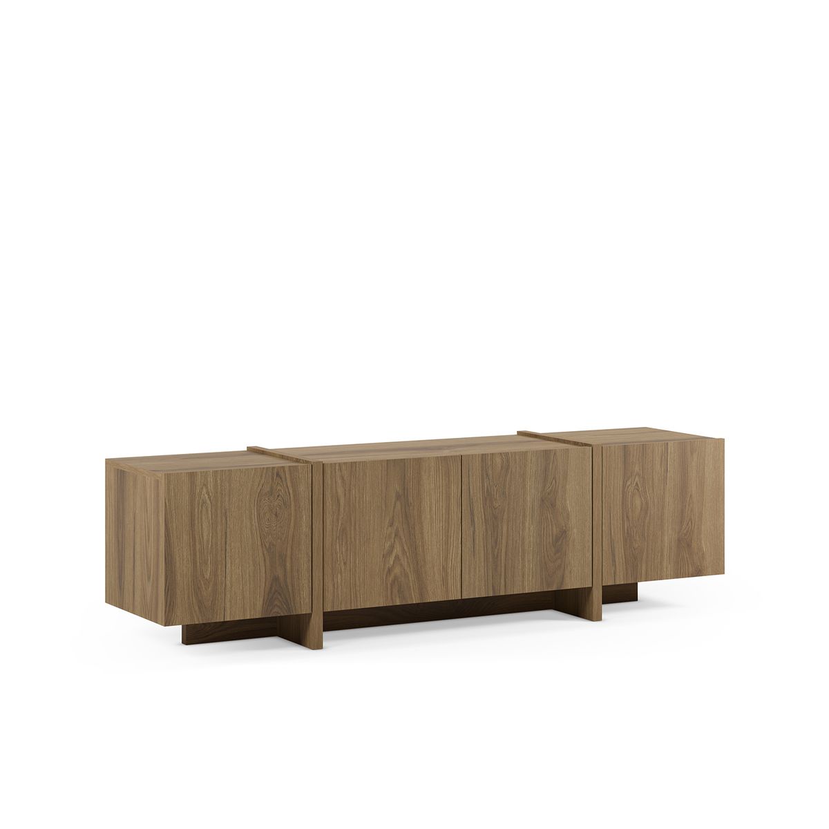 Mueble TV de madera en color roble, 180 x 35 x 55 cm | Volia