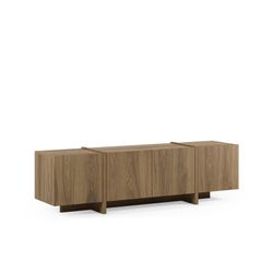 Wooden TV stand in oak color, 180 x 35 x 55 cm | Volia