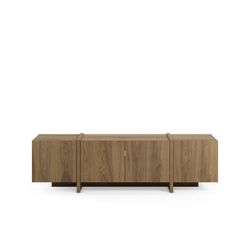 Wooden TV stand in oak color, 180 x 35 x 55 cm | Volia