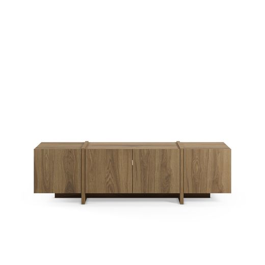 Wooden TV stand in oak color, 180 x 35 x 55 cm | Volia