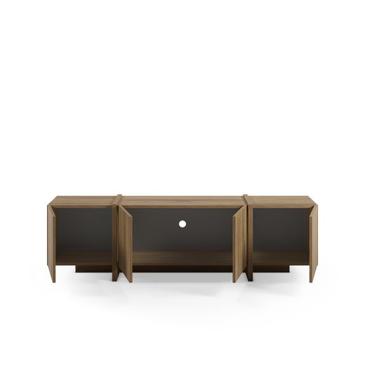 Wooden TV stand in oak color, 180 x 35 x 55 cm | Volia