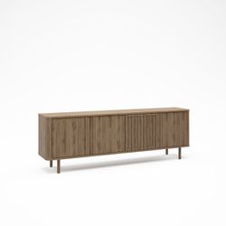 Wooden TV stand in oak color, 180 x 35 x 60.5 cm | Salma