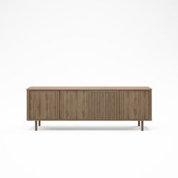Wooden TV stand in oak color, 180 x 35 x 60.5 cm | Salma