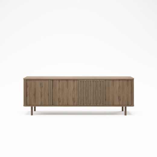 Wooden TV stand in oak color, 180 x 35 x 60.5 cm | Salma